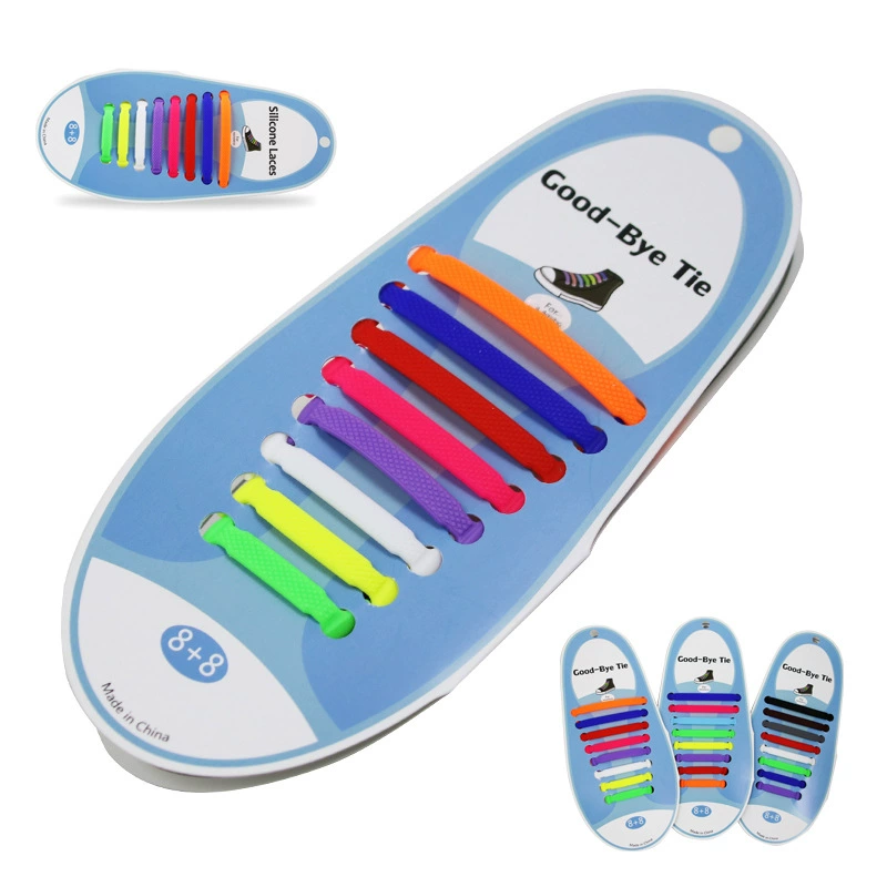 Factory Source Спортивные Повседневные красочные силиконовые шнурки без галстуков AliExpress Wish рекомендует I-образные ленивые шнурки