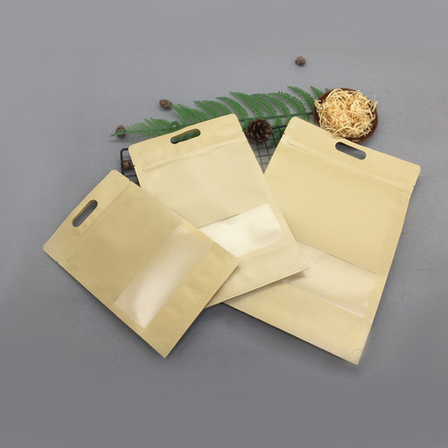 Portable window kraft paper bag, biscuit, preserved fruit pulp, local sweet potato, dried tea, snack food packaging bag