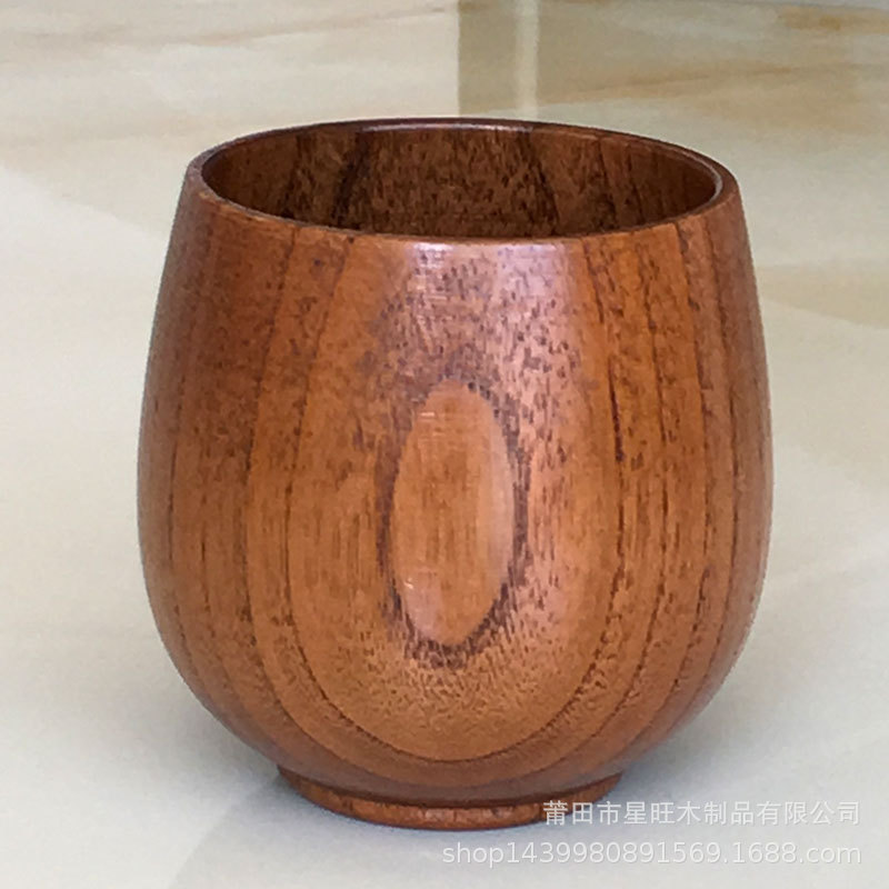 Suministro directo de fábrica calor aislamiento creativo gran vientre taza de madera entera cavando protección ambiental agua taza de madera de primera clase taza de madera al por mayor