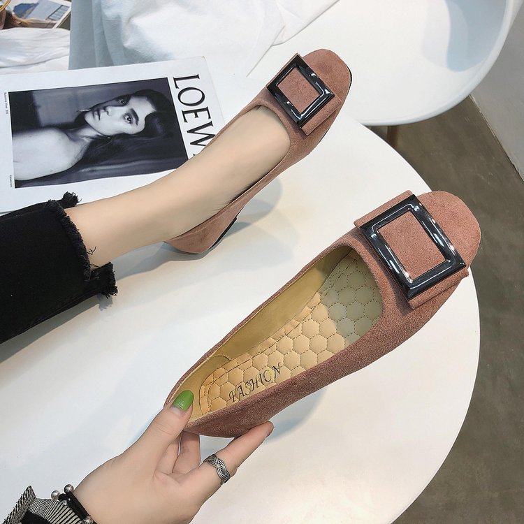 Zapatos de una sola capa para mujeres 2023 primavera casual zapatos de la abuela del dedo del pie cuadrado hebilla cuadrada mocasines ligeros slip-on zapatos femeninos