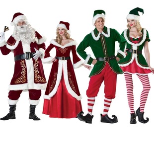 M-6XL Christmas Old Man costume adult men and women Noble padded couple Christmas tree costume a generation of hair