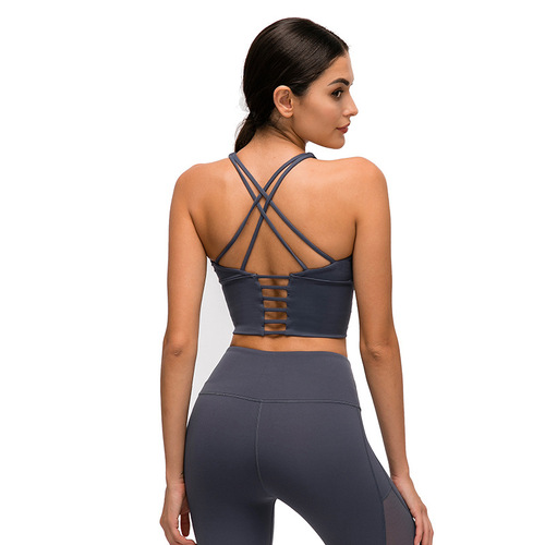 Women's Backless Exercise Bra, Fitness Yoga Thin Strap Backless Top, Summer D19095