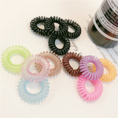 Phone line hair tie in a circle, Korean version, cute Korean girl style, high elasticity thin hair tie for hair bun