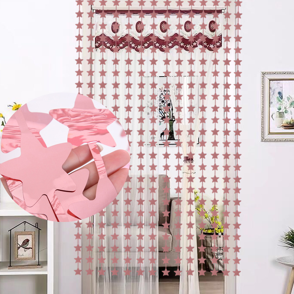 Nuevo oro rosa estrella lluvia cortina de seda fiesta decoración puerta cortina cumpleaños Fondo diseño boda suministros lluvia cortina de seda