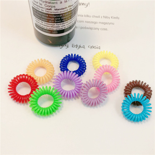Phone line hair tie in a circle, Korean version, cute Korean girl style, high elasticity thin hair tie for hair bun