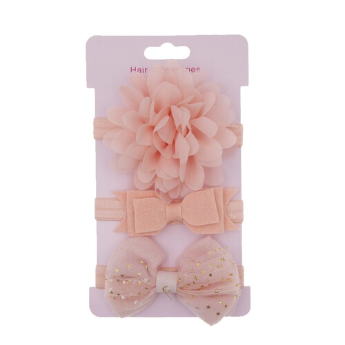 Fashionable Korean-style floral hairbands, headbands, hairbands, hairbands, hair cards, accessories, children's bow three-piece set