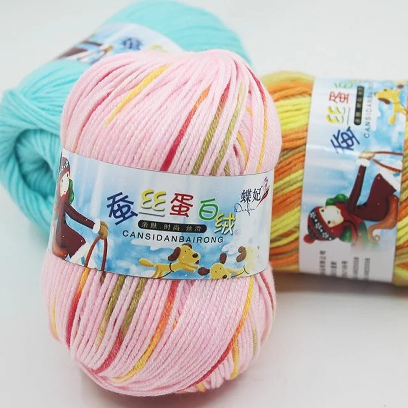 Baby wool baby milk cotton silk protein wool fine hand-woven small cashmere line wholesale promotion