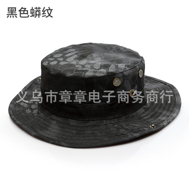 货源 军迷圆边帽 户外奔尼帽蟒纹帽迷彩帽子登山遮阳帽现货|undefined