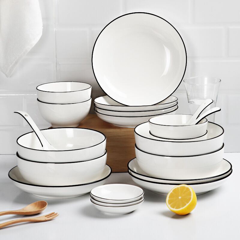 Simple Nordic Line Drawing Ceramic Tableware Bowls and Chopsticks Wholesale Round and Square Styles for Hotel and Home Use Plates Bowls Soup Spoons Logo Simple Nordic Line Drawing Ceramic Tableware Bowls and Chopsticks Wholesale Round and Square Styles for Hotel and Home Use Plates Bowls Soup Spoons Logo