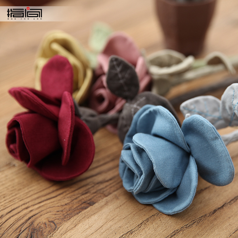 Hecho a mano DIY Rosa ramo pareja regalo principiante entrada patchwork creativo Lu bordado tridimensional decoración ramo