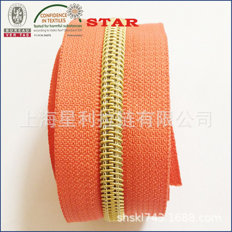 5#尼龙仿金属齿码装工艺品箱包专用银齿亮银黄金浅金枪色齿均可做