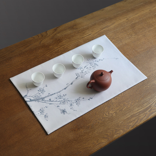Erya factory direct sales ancient canvas placemat tea mat incense burner table flag tea ceremony double-sided incense mat small tea mat