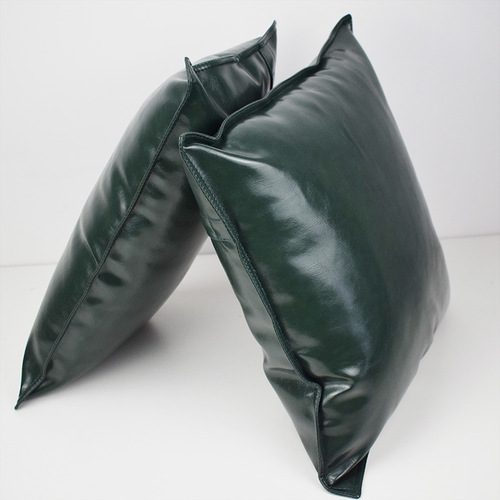 PU oil wax leather cushion cover solid color luxury simulated leather sofa cushion pillow office cushion bedside backrest