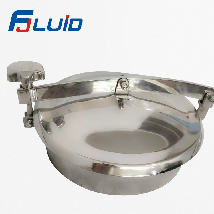 供应304不锈钢常压快开圆形人孔316反应搅拌罐压力罐配件密封盖