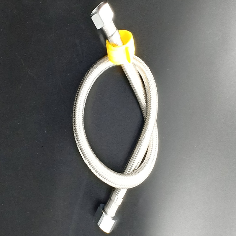 304 alambre de acero inoxidable trenzado de acero manguera de entrada de agua calentador de agua manguera de metal 4 puntos tubo de alta presión manguera de entrada de agua