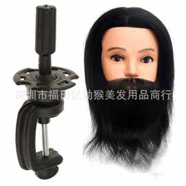 男款人发头模 真发练习头 美发造型模特头 全真发公仔头男教习头