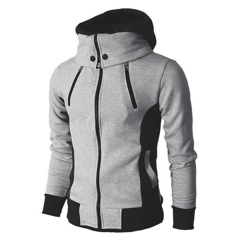 New hooded zippered hoodie casual autumn/winter sports outdoor men's fake two-piece jacket_mkmklike.com