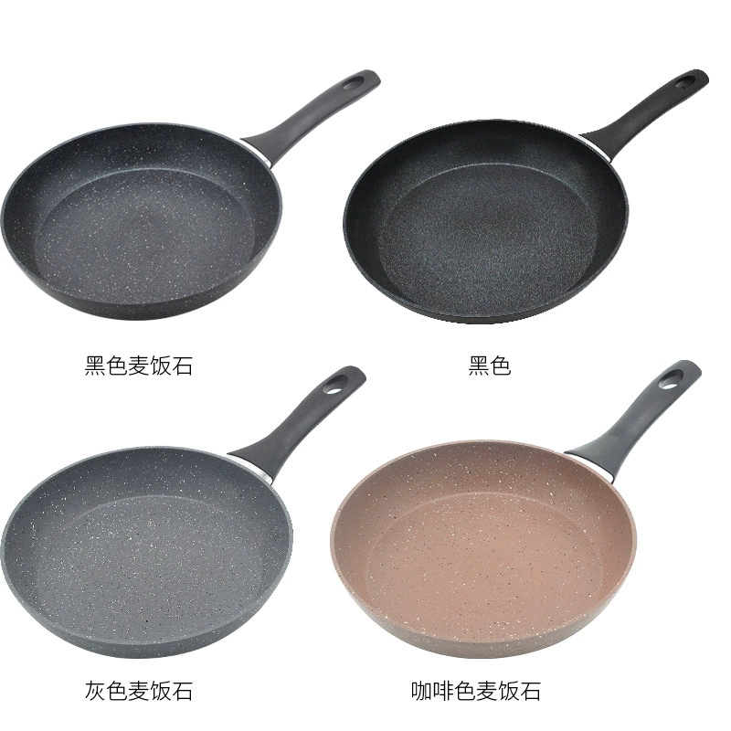 [韩式麦饭石平底锅仿压铸铝锅加厚家用炒锅不粘锅牛排煎锅锅具批发]