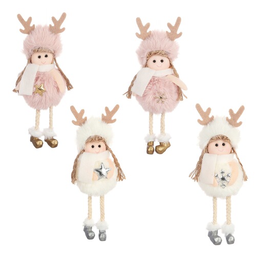 Cross-border Christmas plush angel pendant for children cute doll girl gift Christmas tree pendant