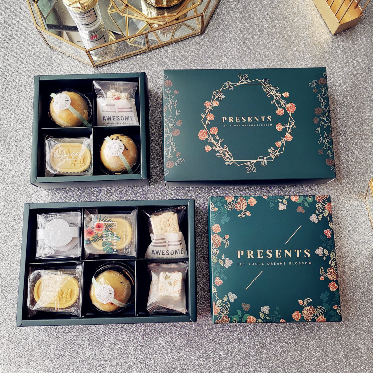 森系80g克蛋黄酥月饼绿豆糕雪媚娘饼干饼干糖果点心包装盒