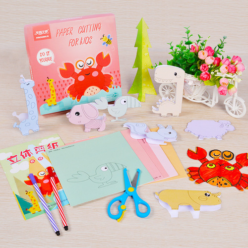 Fairy Angel Children's 3D Paper Cutting Book Set Beginner Coloring DIY Craft Materials Kindergarten Origami