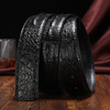 Leather universal belt, genuine leather, crocodile print, Korean style