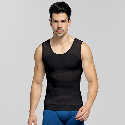 New Men's Tummy Control, Chest Expansion, Back Straightening, Light Mesh Breathable Beer Belly Shaping Garment for Body Shaping NY028