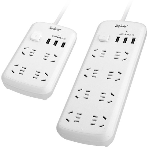 Multifunctional Smart Plug with USB Power Strip Cordless Student Dormitory Wall-Mountable Multi-Outlet Power Strip