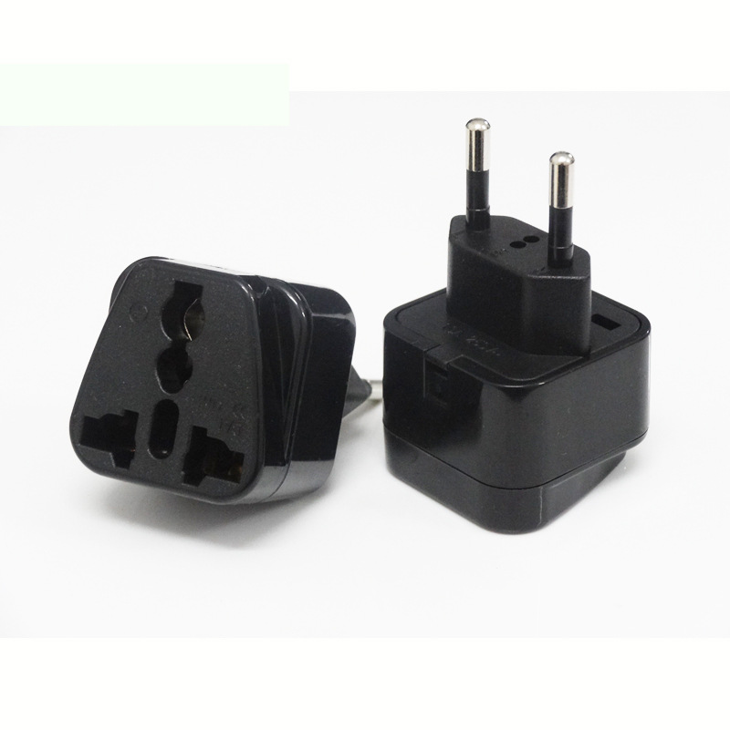 欧洲旅行转换插头 菱形欧规插脚转换器带绝缘脚  多功能转欧规插