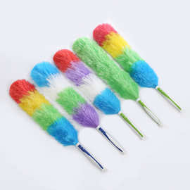 包胶手柄PP丝毛掸子彩色清洁厂家批发鸡毛除尘清灰耐用彩色除尘