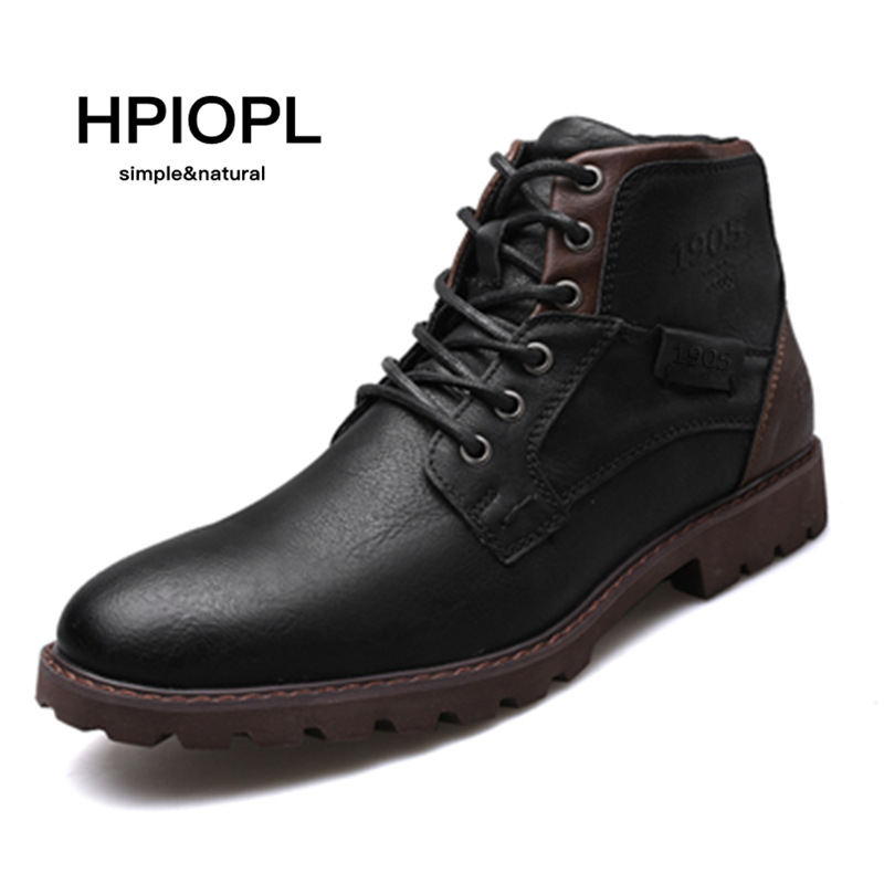 Men's boots Plus-size zipper short boots Men's shoes Autumn and winter high top shoes Desert work boots_voghion.com