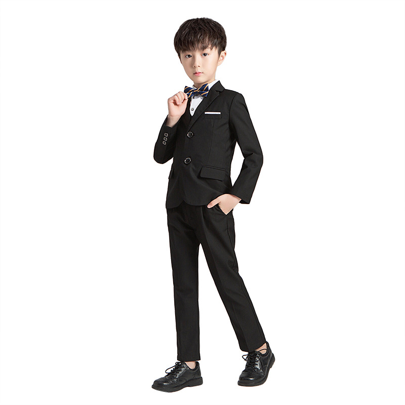 Children's classic suit jacket for boys, solid color set, dress, Korean style 5