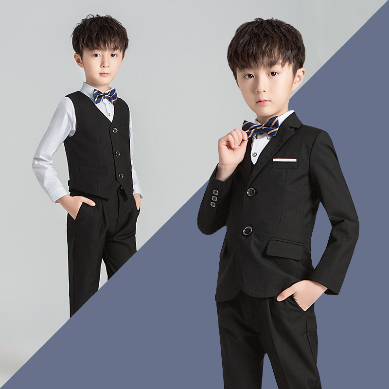 Children's classic suit jacket for boys, solid color set, dress, Korean style 2