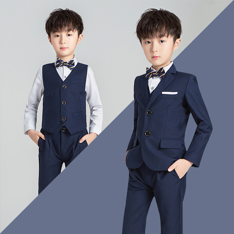 Children's classic suit jacket for boys, solid color set, dress, Korean style 3