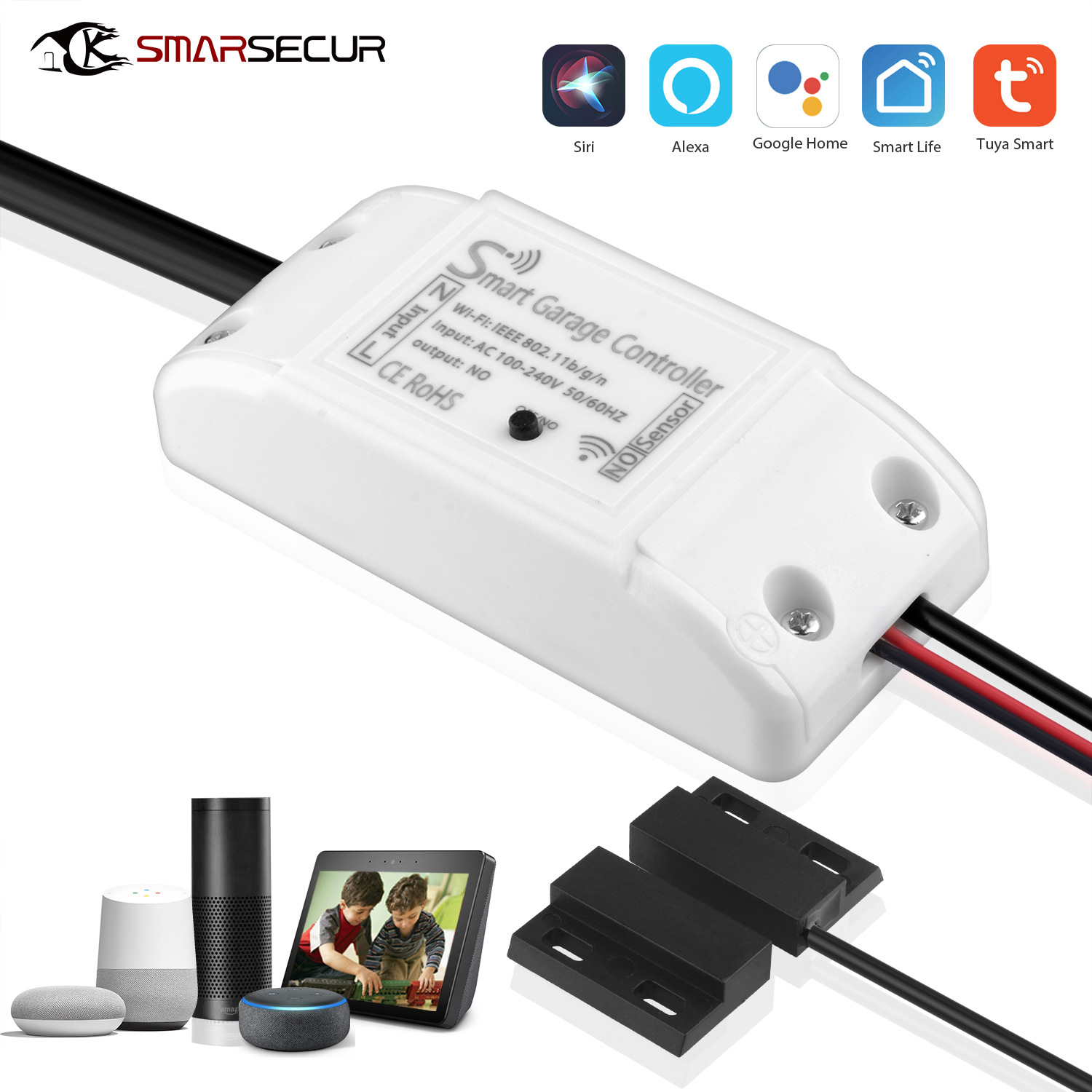 涂鸦智能家居wifi车库门控制器定时车库翻板卷帘门智能开关通断器