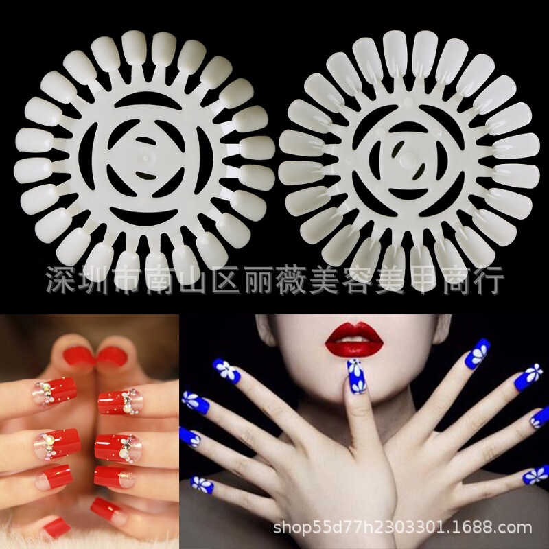 Nail bowl-shaped color card 24 grid nail polish claw-shaped color plate display board nail polish mold a pack of 10 pieces