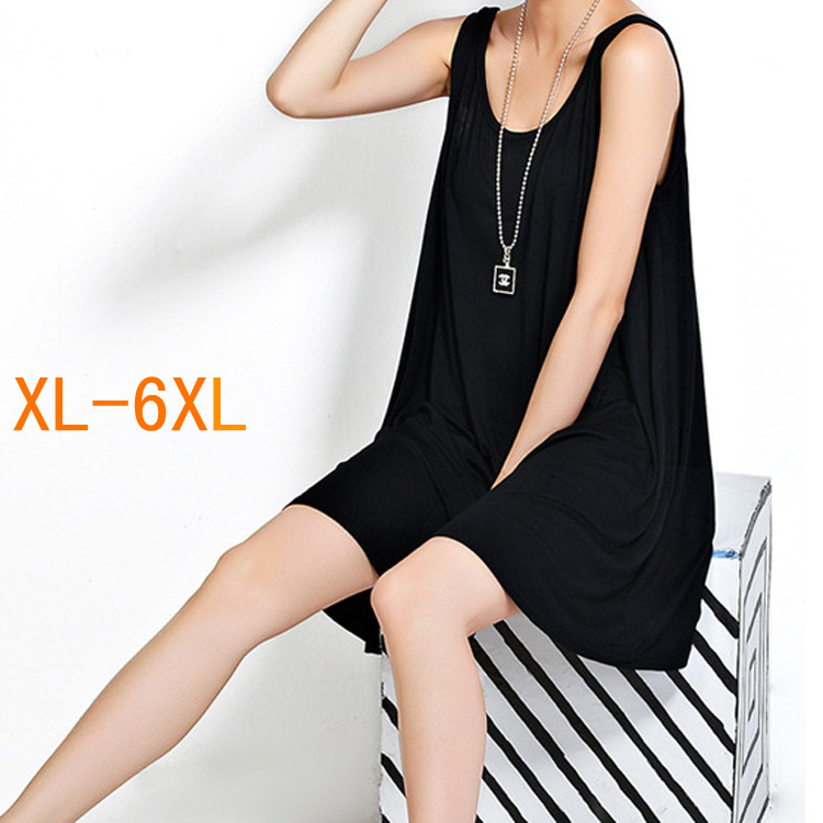 Summer 2023 New Home Women's Dress Modal Vest Dress Beach Dress Plus Large Size Fat Girl Pregnant Women's Dress