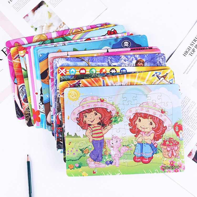 Children's Jigsaw Puzzle 48 Pieces Paper Jigsaw Puzzle Infants and Young Babies Early Education Educational Intelligence Toys Animated Cartoon Jigsaw Puzzle Toys