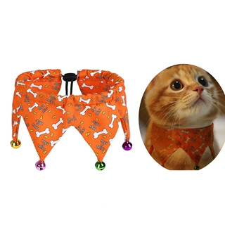 跨境新品 万圣节宠物脖圈含铃铛 可调节 狗猫饰品配件 节日装扮