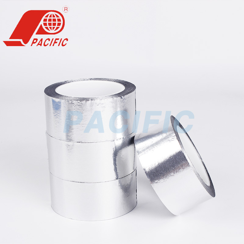 无衬纸铝箔胶带 耐高温银色无衬纸铝箔胶带 保暖材料隔热铝箔胶