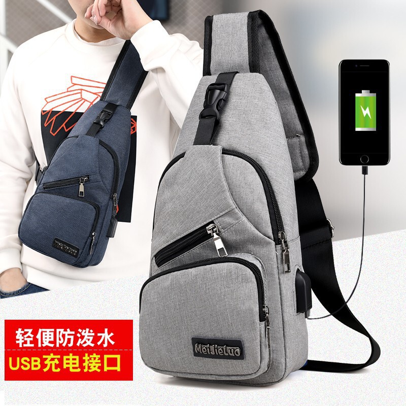 2025 New Cross-Border Men's Oxford Cloth Chest Bag Multi-Functional Sports Outdoor Leisure Shoulder Bag Crossbody Bag