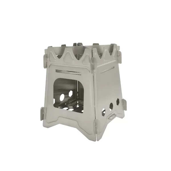 Outdoor Stainless Steel Medium Two-way Pressure Type Folding Firewood Stove with Alcohol Tray Portable Picnic Camping Supplies