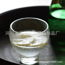 耐热玻璃日式简约线纹筋纹玻璃杯水杯冷饮杯啤酒杯早餐杯家用