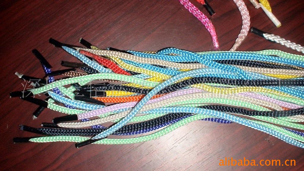 鞋带 纸袋绳 礼品手提绳 PP绳 尼龙绳 针通绳 黑 白 彩色(图)