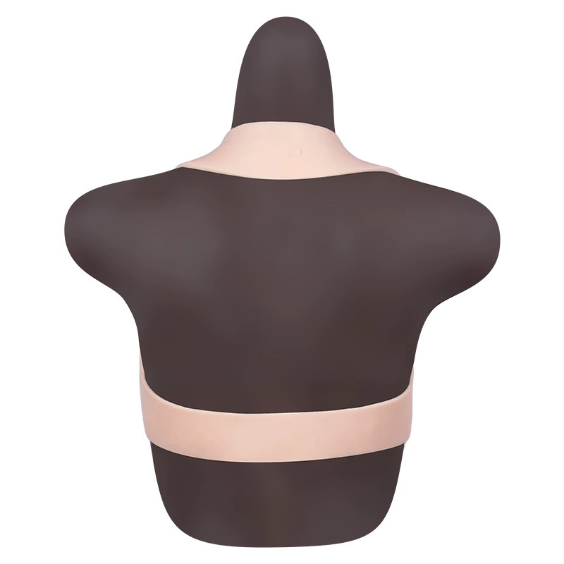 Breast prosthesis with a round collar, breathable silicone breast, for transsexuals