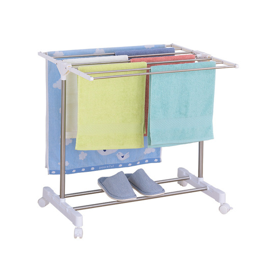 Wholesale towel rack floor-standing folding mobile clothes drying rack small bathroom bay window clothes drying rack