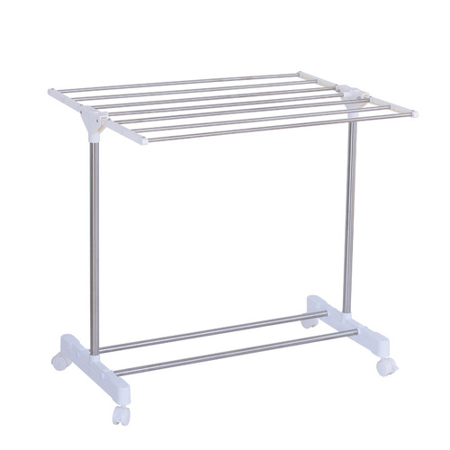 Wholesale towel rack floor-standing folding mobile clothes drying rack small bathroom bay window clothes drying rack