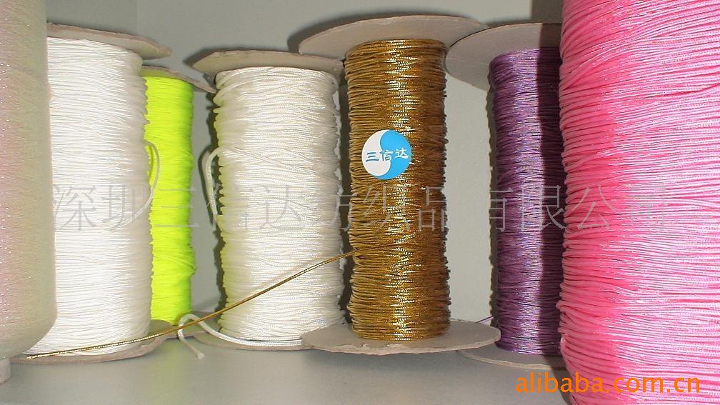 0.6MM 手机绳 尼龙包心绳 鱼丝包心绳 PP绳 黑 白 彩色(图)