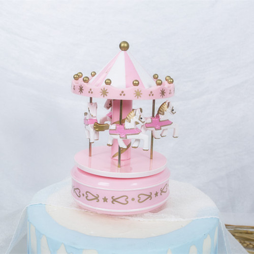 Cake Decoration Carousel Christmas Music Box Music Box Creative Baking Ornaments for Girls’ Birthday Gifts