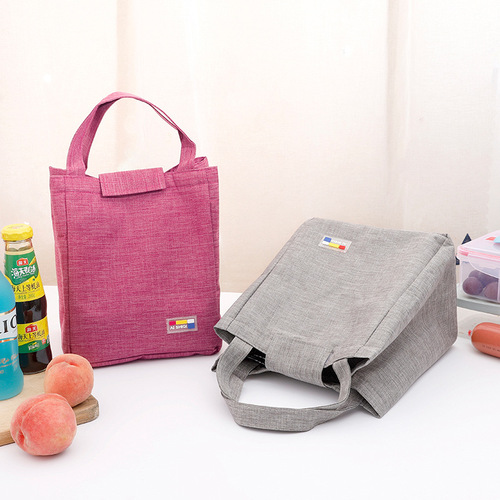 Simple and Elegant Waterproof Insulated Lunch Bag with Cloth Material, Meal Container Bag, Bento Box, Thick Lunch Bag, Ice Bag, Insulated Bag, Wholesale